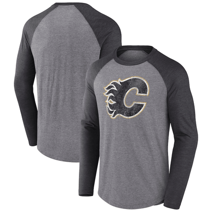 Calgary Flames 2024-2025 Long Sleeve Tri-Blend Raglan T-Shirt