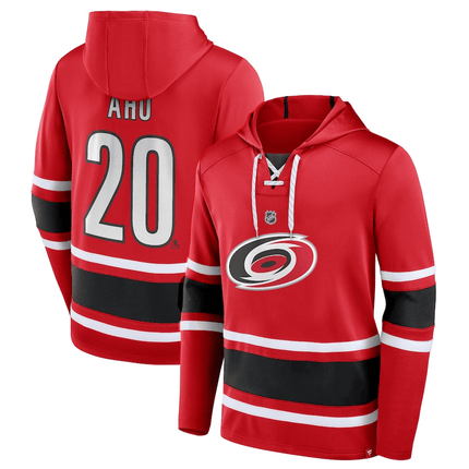 Sebastian Aho Carolina Hurricanes 2024-2025 Lace-Up Pullover Hoodie