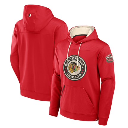 Chicago Blackhawks 2024-2025 Classic Defender Poly Fleece Pullover Hoodie