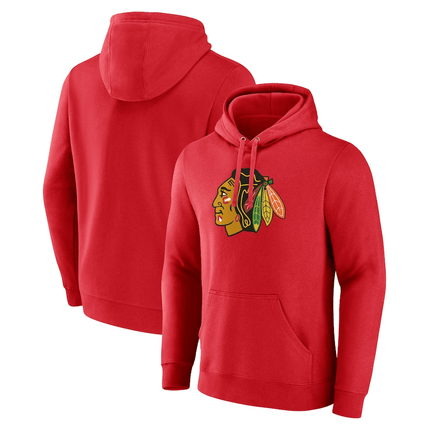 Chicago Blackhawks 2024-2025 Primary Logo Red Pullover Hoodie