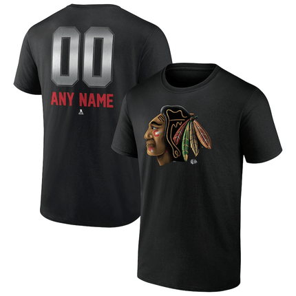 Chicago Blackhawks 2024-2025 Personalized Midnight Mascot Logo T-Shirt