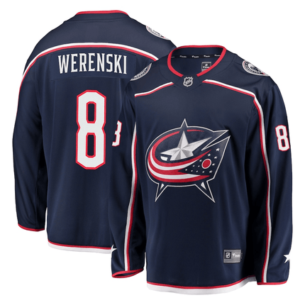 Zach Werenski Columbus Blue Jackets 2024-2025 Breakaway Navy Jersey