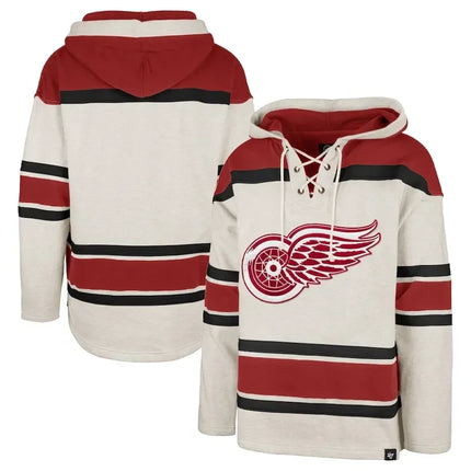 Detroit Red Wings 2024-2025 Rockaway Lace-Up Pullover Hoodie