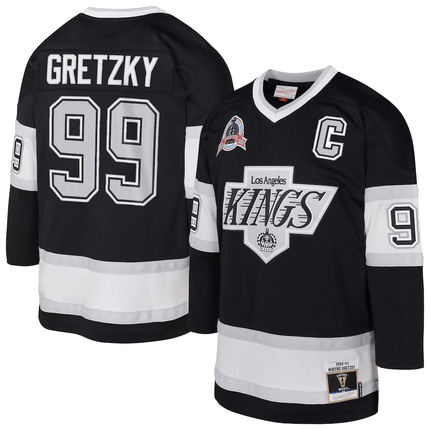 Wayne Gretzky Los Angeles Kings 2024-2025 Captain Patch Blue Line Black Jersey
