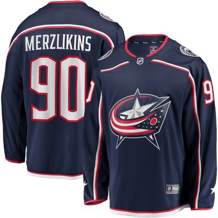 Elvis Merzlikins Columbus Blue Jackets 2024-2025 Breakaway Navy Jersey