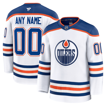 Custom Edmonton Oilers 2024-2025 Away Premium White Jersey