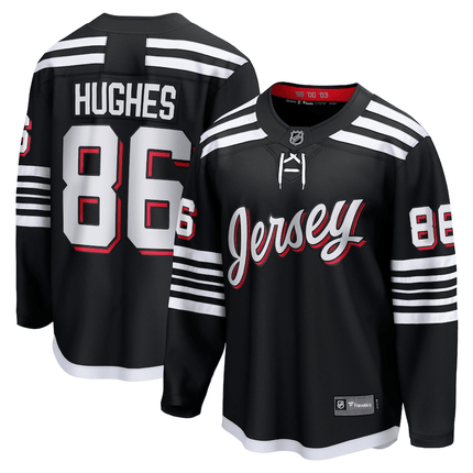 Jack Hughes New Jersey Devils 2024-2025 Alternate Premier Breakaway Black Jersey