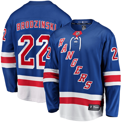 Jonny Brodzinski New York Rangers 2024-2025 Home Breakaway Blue Jersey