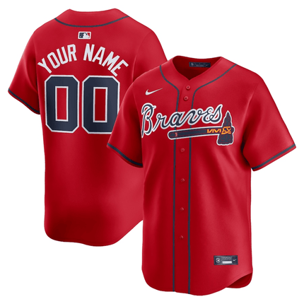 Custom Atlanta Braves 2024-2025 Alternate Limited Jersey – Red