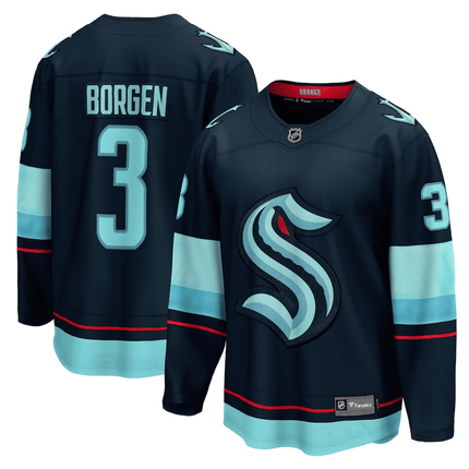 Will Borgen Seattle Kraken 2024-2025 Home Breakaway Deep Sea Blue Jersey