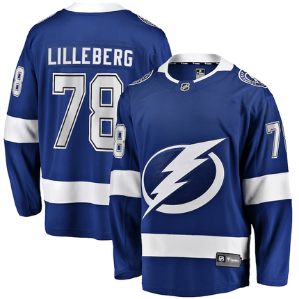 Emil Lilleberg Tampa Bay Lightning 2024-2025 Home Breakaway Blue Jersey