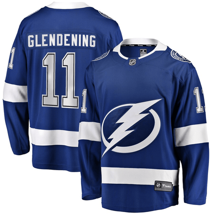 Luke Glendening Tampa Bay Lightning 2024-2025 Home Breakaway Blue Jersey