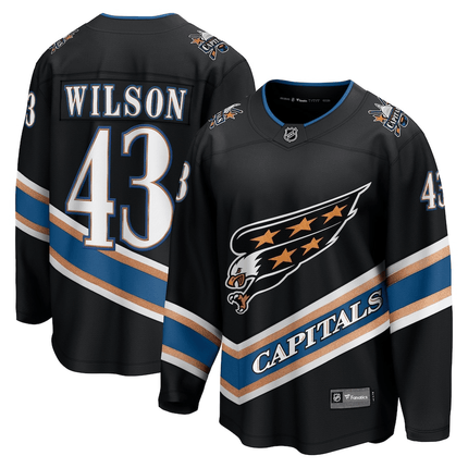 Tom Wilson Washington Capitals 2024-2025 Alternate 50th Anniversary Premier Breakaway Black Jersey