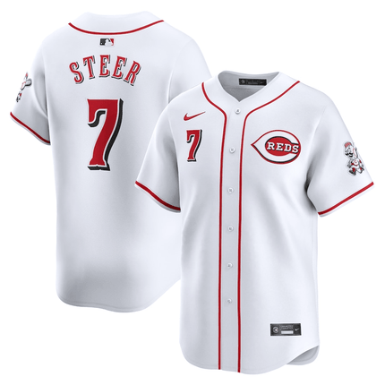 Spencer Steer Cincinnati Reds 2024-2025 Home Limited Player White Jersey