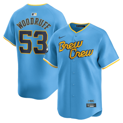 Brandon Woodruff Milwaukee Brewers 2024-2025 City Connect Team Blue Jersey