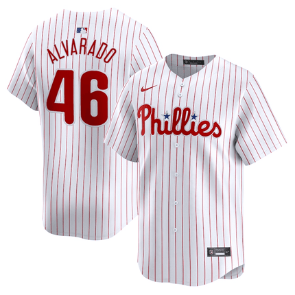 Jose Alvarado Philadelphia Phillies 2024-2025 Home Player Name White Jersey