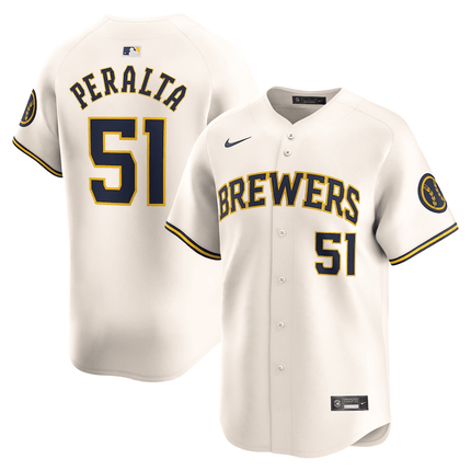 Freddy Peralta Milwaukee Brewers 2024-2025 Home Limited Cream Jersey