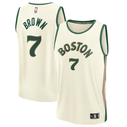Jaylen Brown Boston Celtics Fast Break 2024-2025 City Edition Cream Jersey