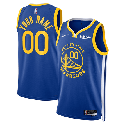 Custom Golden State Warriors 2024-2025 Icon Edition Swingman Badge Royal Jersey