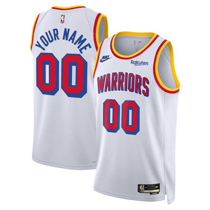White Golden State 2024-2025 Warriors Classic Edition Swingman Badge Custom Jersey