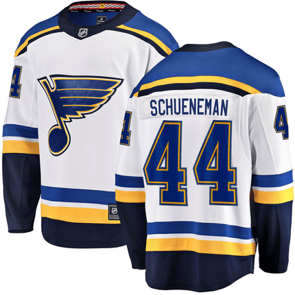 Corey Schueneman St. Louis Blues 2024-2025 Away Breakaway White Jersey
