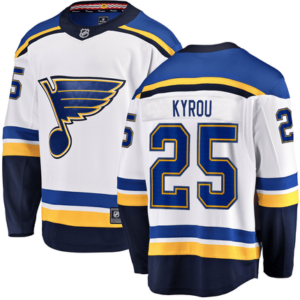 Jordan Kyrou St. Louis Blues 2024-2025 Away Breakaway White Jersey