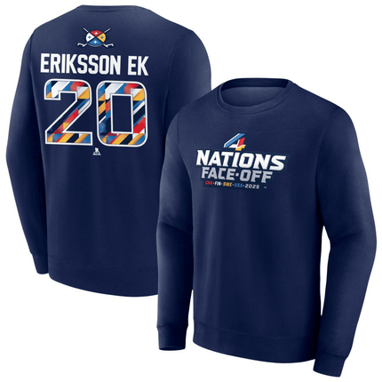 Joel Eriksson Ek 2025 4 Nations Face-Off Pick-A-Player Pullover Navy Sweatshirt