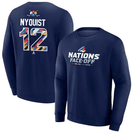 Gustav Nyquist 2025 4 Nations Face-Off Pick-A-Player Pullover Navy Sweatshirt