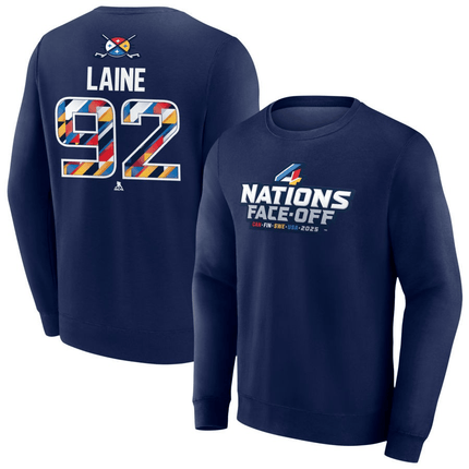 Patrik Laine 2025 4 Nations Face-Off Pick-A-Player Pullover Navy Sweatshirt