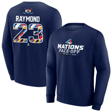 Lucas Raymond 2025 4 Nations Face-Off Pick-A-Player Pullover Navy Sweatshirt