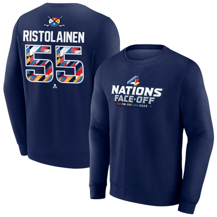 Rasmus Ristolainen 2025 4 Nations Face-Off Pick-A-Player Pullover Navy Sweatshirt