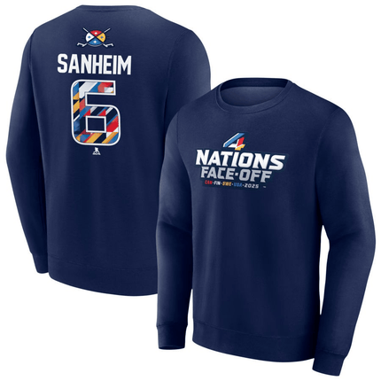 Travis Sanheim 2025 4 Nations Face-Off Pick-A-Player Pullover Navy Sweatshirt