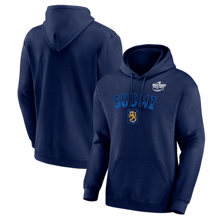 Finland 2025 4 Nations Face-Off Fleece Pullover Navy Hoodie
