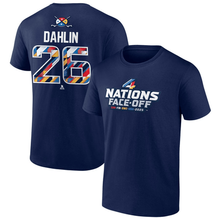 Rasmus Dahlin 2025 4 Nations Face-Off Pick-A-Player Navy T-Shirt