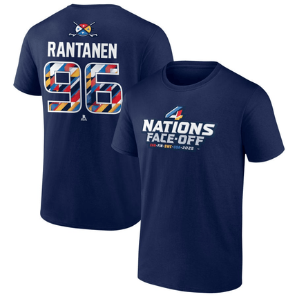 Mikko Rantanen 2025 4 Nations Face-Off Pick-A-Player Navy T-Shirt