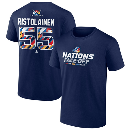 Rasmus Ristolainen 2025 4 Nations Face-Off Pick-A-Player Navy T-Shirt