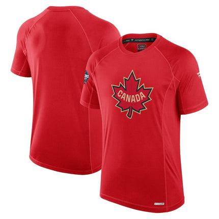 Canada 2025 4 Nations Face-Off Pro Tech Athletic Red T-Shirt