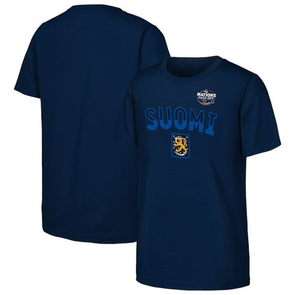 Finland 2025 4 Nations Face-Off Primary Logo Navy T-Shirt