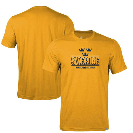 Sweden 2025 4 Nations Face-Off Thrive Gold T-Shirt