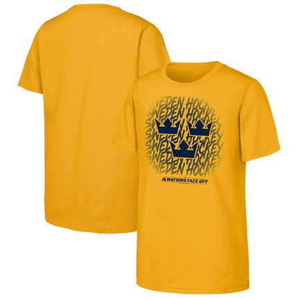 Sweden 2025 4 Nations Face-Off Game Time Gold T-Shirt