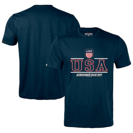 USA 2025 4 Nations Face-Off Richmond Navy T-Shirt
