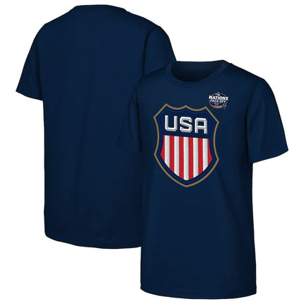 USA 2025 4 Nations Face-Off Secondary Logo Navy T-Shirt