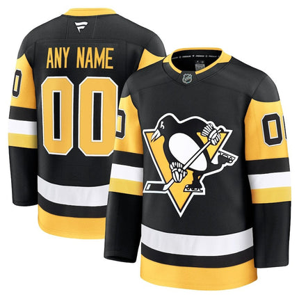 Custom Name Pittsburgh Penguins 2025 Home Premium Black Jersey