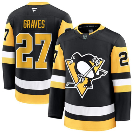 Ryan Graves Pittsburgh Penguins 2025 Home Premium Black Jersey