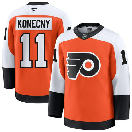 Travis Konecny Philadelphia Flyers 2025 Home Premium Orange Jersey