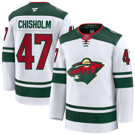 Declan Chisholm Minnesota Wild 2025 Away Premium White Jersey