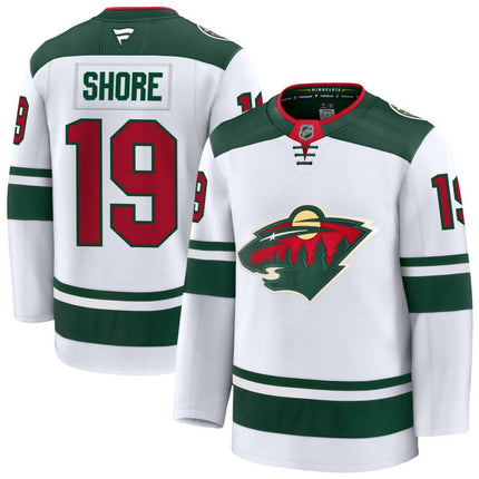 Devin Shore Minnesota Wild 2025 Away Premium White Jersey