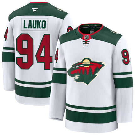 Jakub Lauko Minnesota Wild 2025 Away Premium White Jersey