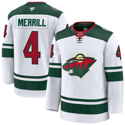 Jon Merrill Minnesota Wild 2025 Away Premium White Jersey
