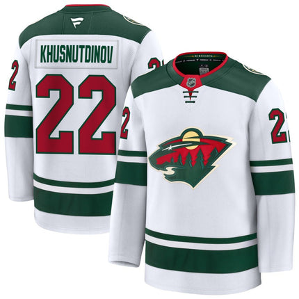 Marat Khusnitdinov Minnesota Wild 2025 Away Premium White Jersey